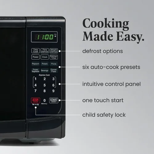 Vista 4 de Farberware Microondas para encimera de 700 vatios y microondas de encimera de 700 vatios, 0.7 pies cúbicos - Horno microondas con iluminación LED