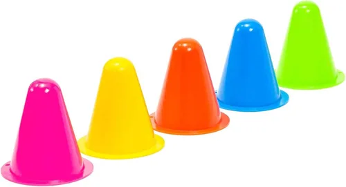 Vista 7 de [Usado] Mini Plastic Cones - Durable Polyethylene & Soccer Training Equipment - Classroom Activities & PE Supplies for Elementary - Dance Practice &