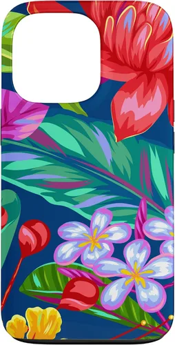 Vista 10 de Hawaiian Tropical Phone Case Yellow Red Hibiscus Plumeria Case for iPhone 17
