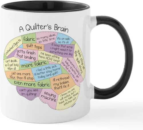 Vista 44 de CafePress I'd Rather Be Quilting Mug Taza de café de cerámica de 11 oz (11.0 fl oz)