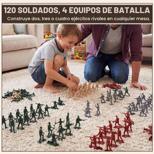 Vista 2 de AMOR PRESENT Juego de 120 piezas militares para hombres del ejército, juego de soldado militar, figuras de acción del ejército, con vehículos