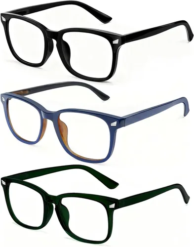 Vista 39 de Lentes de luz azul para mujeres y hombres 99% de bloqueo de luz azul para computadora, juegos, televisión, pantalla de teléfono, marco cuadrado
