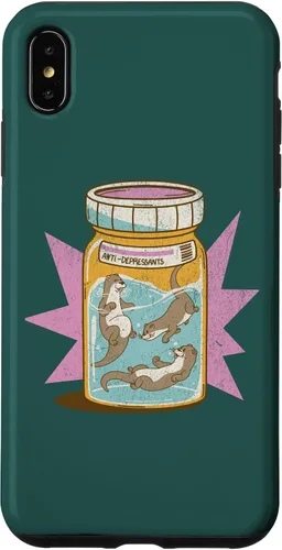 Vista 7 de iPhone 15 Anti Depresivo Botella de Nutrias Divertido Lindo Kawaii Sea Ocean Case