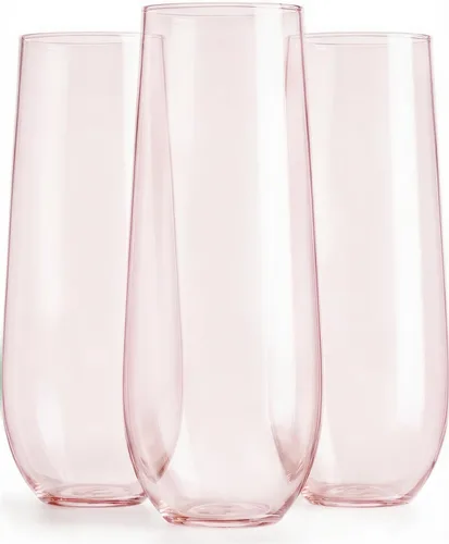Vista 5 de Maaacute Paquete de 24 copas de champán de plástico, 9 onzas, desechables sin tallo, de mimosa, vasos de tostado transparentes, vasos de cóctel