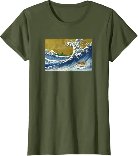 Vista 22 de Camiseta de surf japonés con diseño de erizo Azul Marino