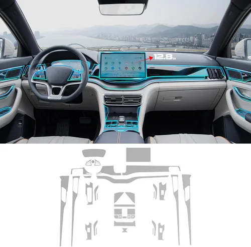Vista 10 de Película protectora de pintura de coche precortada para BYD Song Plus 2021-2024 de 8.5 mil, TPU PPF HD, protector de arañazos, accesorios centrales