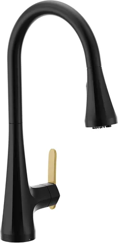 Vista 32 de Moen Sinema grifo de cocina desplegable de acero inoxidable con aumento de potencia y sistema retráctil, llave de cocina moderna de arco alto, fácil