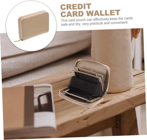 Vista 9 de EXCEART Cartera Billeteras De Hombres Cuero Original Moda Bolsa Cambio de Almacenamiento Bolsa para Tarjetas Organizador Portátil Titular de Crédito