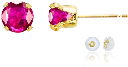 Vista 19 de Aretes de tuerca de plata de ley 925 chapados en oro de 14 quilates macizo, oro amarillo, blanco o rosa de 0.236 in Amatista