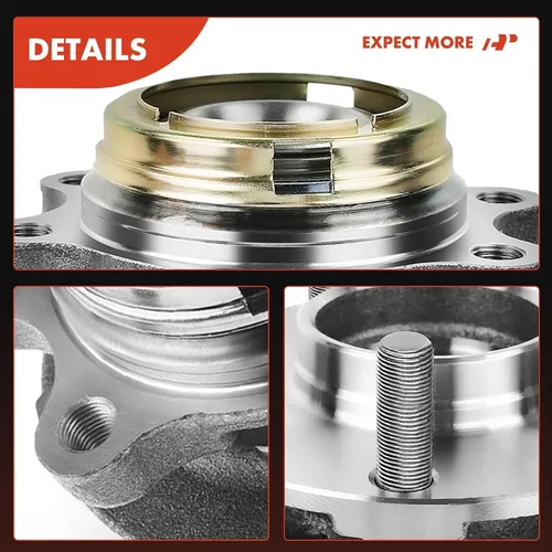 Vista 9 de A-Premium 2 rodamientos de rueda delantera y conjunto de cubo con 5 lengüetas compatibles con Nissan Murano 2003-2007, Quest 2004-2009