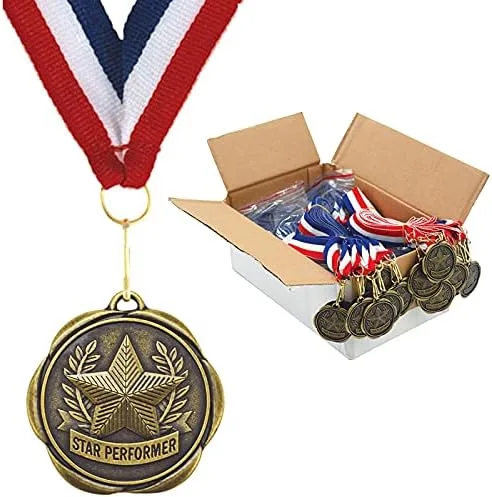 Vista 8 de Juego de 100 medallas de premio con cintas para el cuello