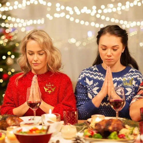 Vista 6 de Containlol 800 calcomanías religiosas de Navidad, redondas, de Navidad y Jesús, rollo de calcomanías autoadhesivas de fe cristiana, sobres