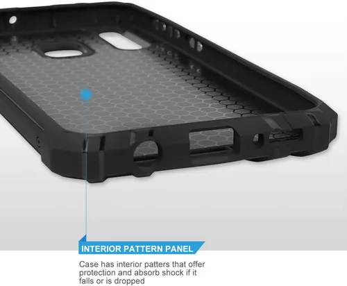 Vista 7 de TJS Funda de teléfono compatible con Motorola Moto E 2020, con protector de pantalla de vidrio templado, de aluminio a prueba de golpes, soporte