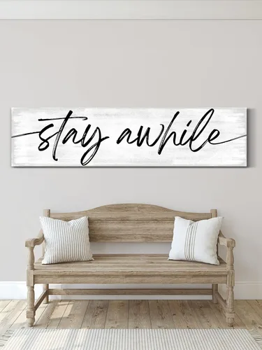 Vista 8 de NATVVA Pósteres rústicos de pared con texto en inglés «Better Together», lienzo, arte para dormitorio principal, sobre la cama, póster de decoración