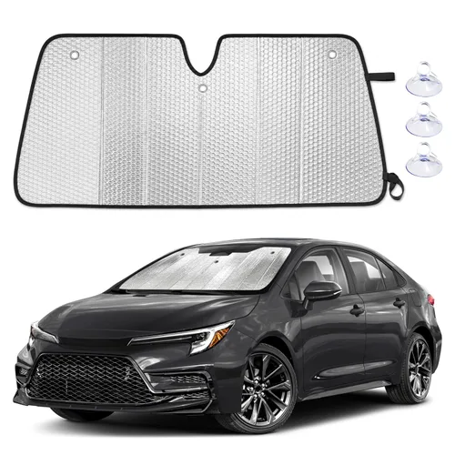 Vista 24 de EcoNour Parasol plegable para parabrisas de Mazda 3 2014-2016 2017 2018, parasol para ventana delantera de automóvil, protección UV, bloqueador