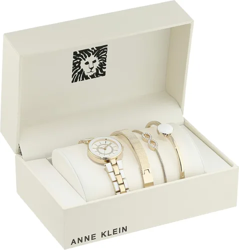 Vista 2 de Anne Klein - Reloj de brazalete para mujer con cristales de Swarovski y malla acentuada