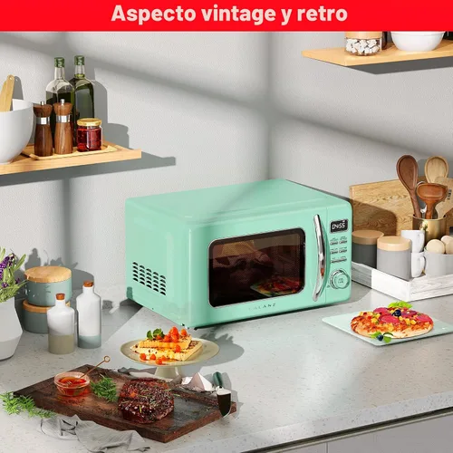 Vista 5 de Galanz - Horno microondas retro GLCMKZ09GNR09, funciones de cocción y recalentamiento automáticos, descongelación e inicio rápido, fácil limpieza
