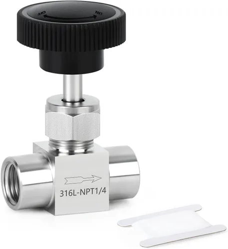 Vista 10 de TAISHER Válvula de aguja de acero inoxidable 316 con mango de rueda 1/2 "NPT macho x 1/2" NPT hembra