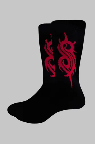 Vista 4 de Slipknot Calcetines unisex con logotipo tribal rojo talla US 10-13
