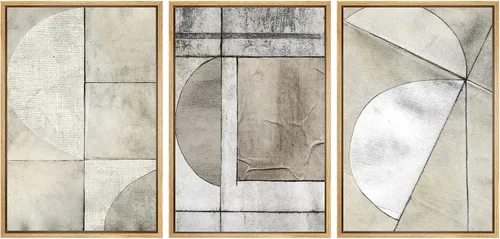 Vista 42 de SIGNWIN Framed Canvas Print Wall Art Set Duotone Pastel Grunge Polygons Abstract Geometric Illustrations Minimalism Modern Art Decorative Boho for