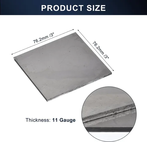Vista 3 de uxcell Placa de soldadura de acero suave de 3 x 3 pulgadas, práctica de soldadura de calibre 11 y entrenamiento para MIG, TIG, ARC, gas, palo, 6