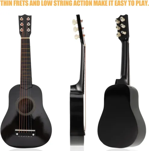 Vista 8 de Toddmomy Guitarra acústica de 21 pulgadas para niños, guitarra portátil de madera para niños, tamaño pequeño, instrumento musical