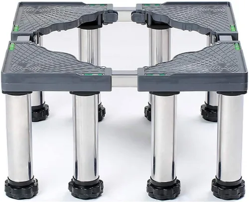 Vista 13 de Base ajustable multifuncional para lavadora Soporte de secadora Antivibración ajustable de 17.7 a 27.5 pulgadas, bandejas de piso para refrigerador