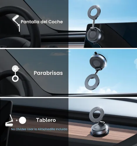 Vista 2 de REOKILY Soporte magnético de teléfono para automóvil mejorado al vacío 2026, reforzado en 360°, 96 libras, soporte de teléfono con ventosa ultra