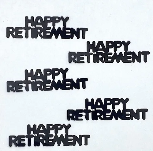 Vista 4 de Confeti Word Happy Retirement Negro - 2 bolsas de media onza (1 oz) #7885 Q01