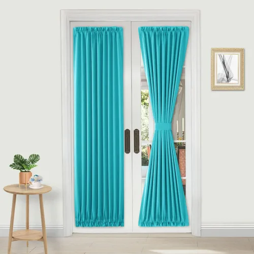 Vista 83 de DWCN Cortinas para Puertas Francesas – Cortinas opacas térmicas con bolsillo para barra para puertas con ventana de cristal, puertas de cocina