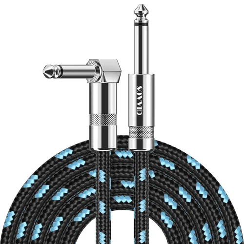 Vista 20 de Paquete de 2 cables de guitarra de 6 pies - Cable de instrumento recto de un cuarto de pulgada, cable de guitarra eléctrica, cables de guitarra