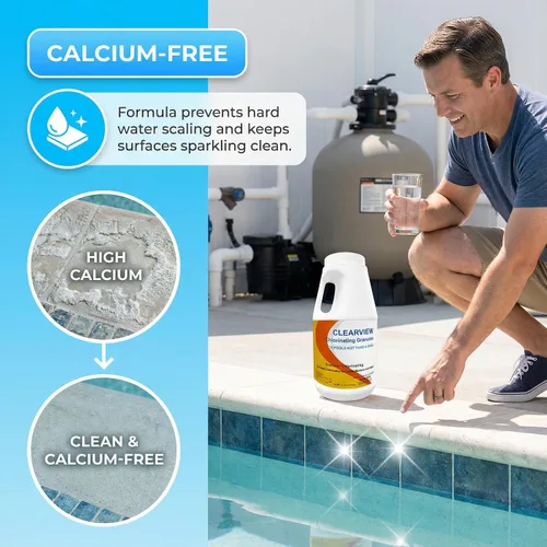 Vista 5 de ClearView Gránulos de cloro sin calcio para piscinas, spas y jacuzzis