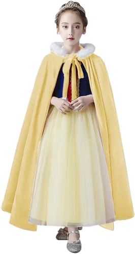 Vista 5 de Furry Christmas Hooded Cape,Warm Halloween Princess Long Cloak