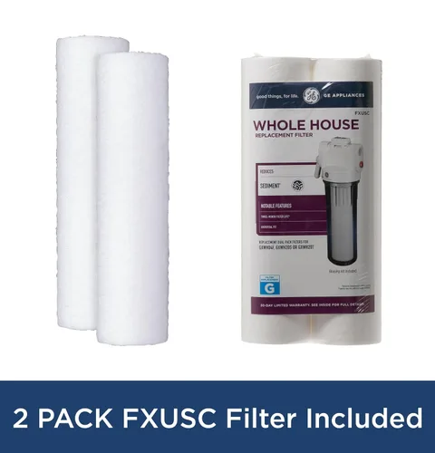 Vista 2 de GE Sistema de filtración de agua para toda la casa y filtro básico Reduce los sedimentos, el óxido y más Kit de instalación y accesorios