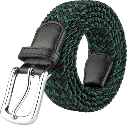 Vista 10 de JUKMO Cinturón trenzado elástico, cinturón tejido elástico en caja de regalo