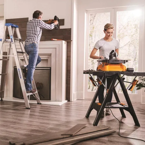 Vista 8 de Worx WX572L - Sierra eléctrica portátil de mesa BladeRunner de 5,5 amperios