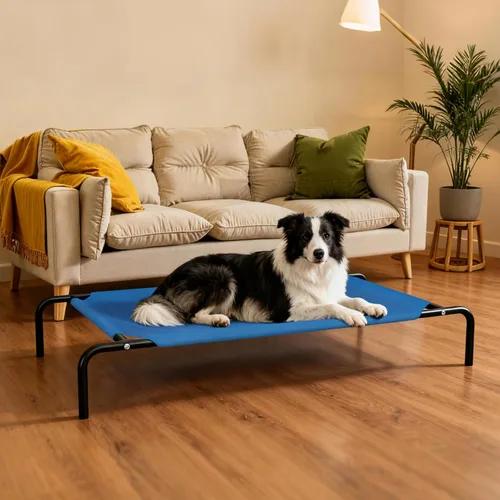 Vista 2 de STARLATTA Cama elevada y refrescante para perros grandes, catre impermeable para mascotas al aire libre con malla transpirable lavable, pies