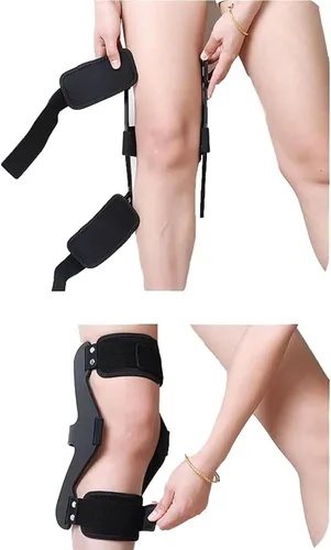 Vista 4 de Soporte inmovilizador fijo de rodilla, ortesis de hiperextensión de rodilla, se usa en 10 segundos, diseño antirotación, ligero y cómodo