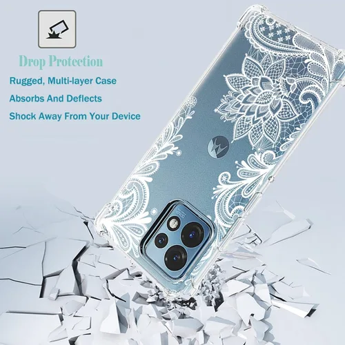 Vista 7 de Funda protectora de TPU suave para Motorola Edge Plus 2023, Moto X40, X40 Pro, delgada, a prueba de golpes, con patrón floral transparente y suave