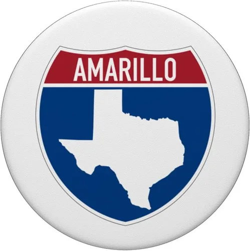 Vista 3 de Amarillo Texas TX Interstate Highway Vacation Souvenir PopSockets Adhesive PopGrip