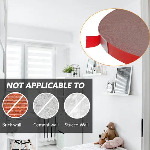 Vista 6 de Storystore - Cinta adhesiva de doble cara, 0.39 pulgadas x 108 pies Cinta de espuma impermeable resistente para tiras de luces LED, decoración