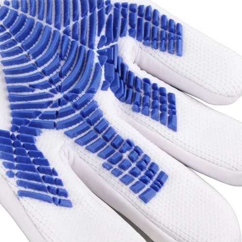 Vista 4 de Guantes de portero de fútbol, agarre de palma de látex antideslizante con protección para los dedos, guantes de portero de fútbol de nailon