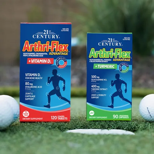 Vista 9 de 21st Century Arthri-Flex Advantage Plus - Cúrcuma vegana de glucosamina para articulaciones y movilidad con boswellia, ácido hialurónico y pimienta
