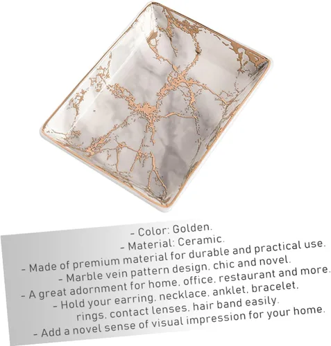 Vista 4 de MUCKLILY 3pcs Ceramic Jewelry Tray Trinket Tray Ceramic Jewelry Dish Bandejas Decorativas Ceramic Tray Decor Tray Jewelry Trays Trim Tray Desk Tray