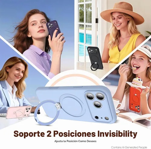 Vista 6 de SKYLMW Funda diseñada para iPhone 11 con soporte magnético invisible Compatible con Mag-Safe, a prueba de caídas de grado militar, a prueba
