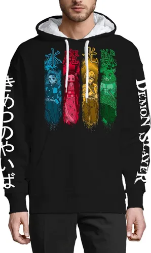 Vista 4 de GLIKXN Sudadera deportiva unisex con capucha de anime para hombres y mujeres