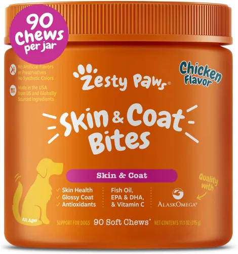 Vista 9 de Zesty Paws Aceite de salmón para perros - Masticables de aceite de pescado