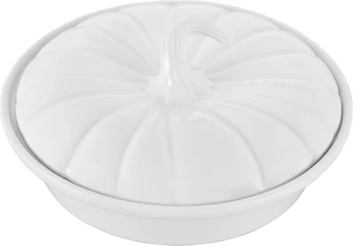 Vista 6 de Le Creuset Gres Figural Calabaza Panadero con Tapa, 9", Merengue