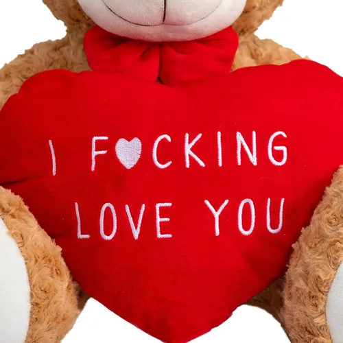 Vista 8 de HollyHOME Oso de peluche de San Valentín de 24 pulgadas con corazón rojo, regalo de San Valentín para ella, novia, novio, amante, color marrón