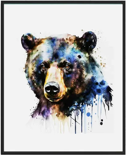 Vista 25 de WIldlife - Póster impreso de pez pescador, impresiones abstractas de animales de acuarela, obras de arte de naturaleza para sala de estar